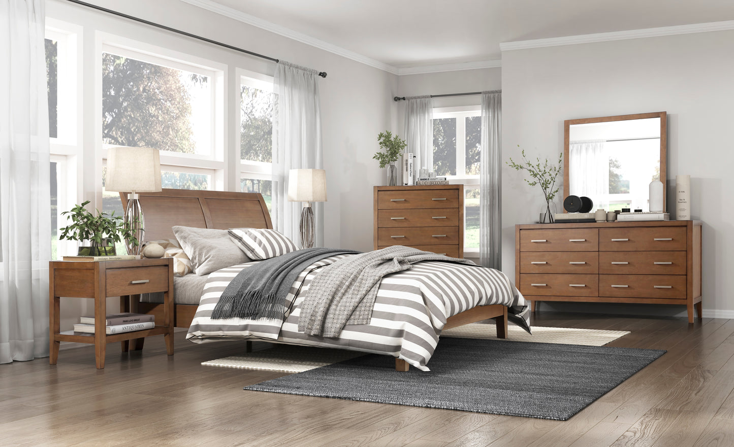 Evans 5 Drawer Chest LITE BROWN