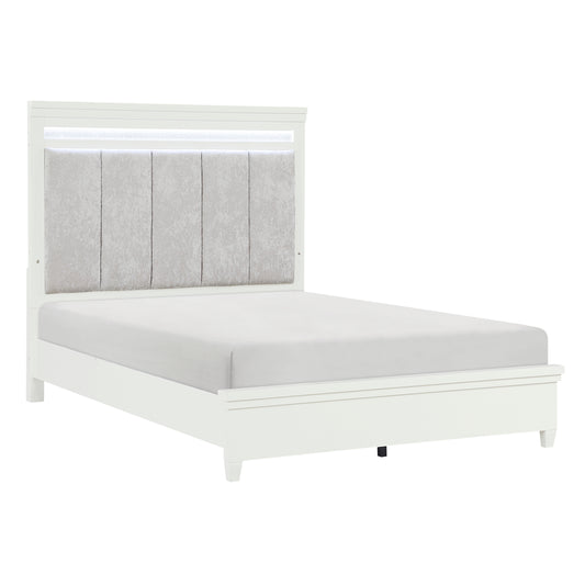 Kidman Queen Platform Bed W/LED WHITE
