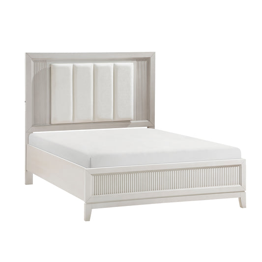 Florence Queen Bed W/LED ANTIQUE WHITE