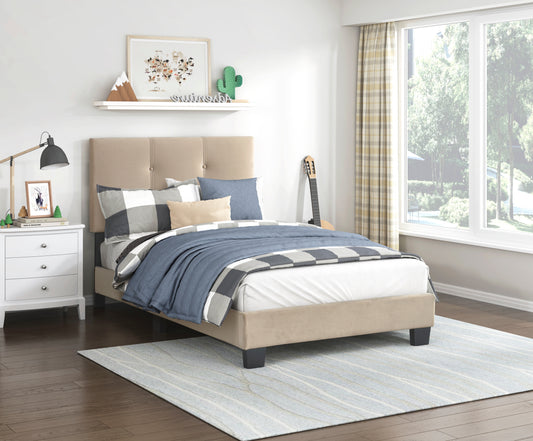 Newberry Twin Platform Bed LITE BROWN