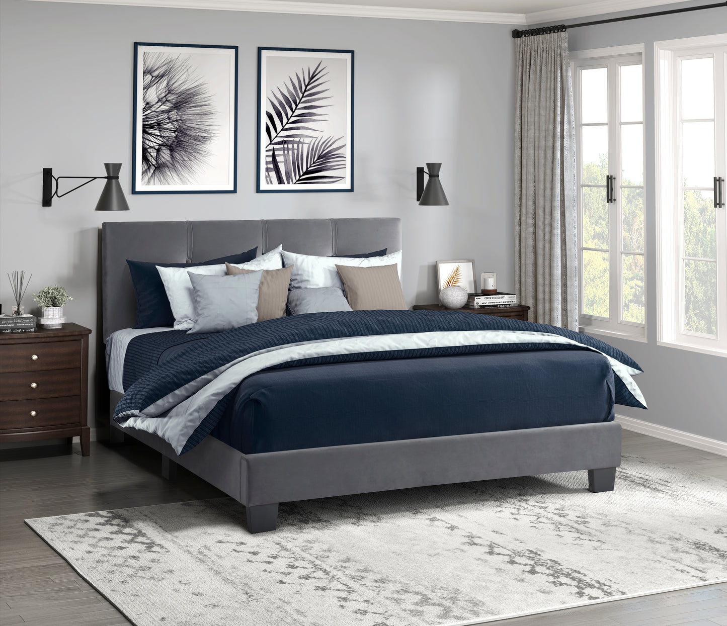 Newberry Full Platform Bed GREY