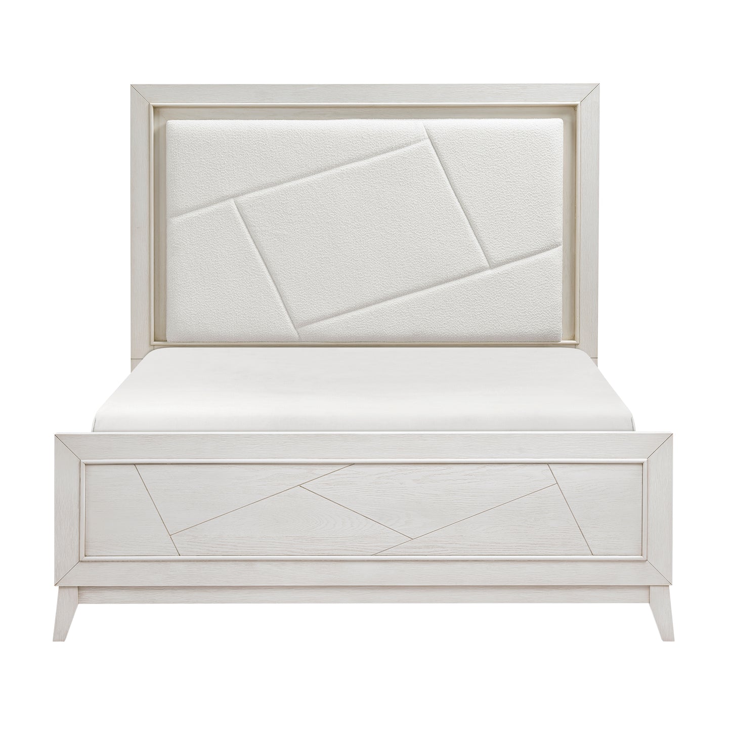 Asteria Queen Bed W/LED ANTIQUE WHITE