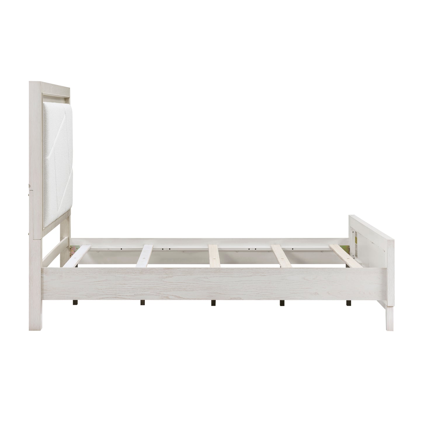 Asteria Queen Bed W/LED ANTIQUE WHITE