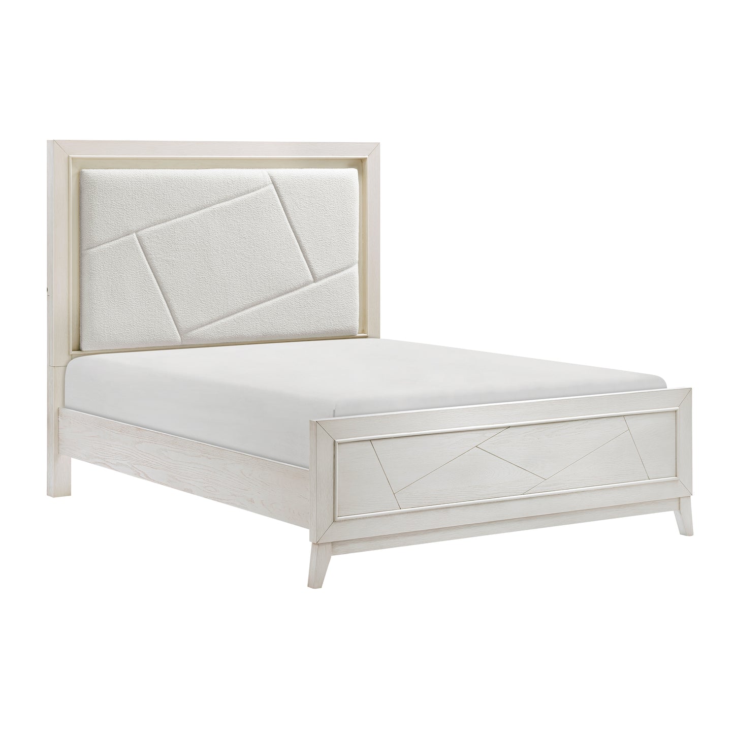 Asteria Queen Bed W/LED ANTIQUE WHITE
