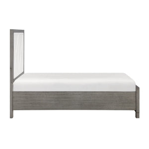 Rowan Twin Platform Bed with Footboard Storage IVORY/GREY