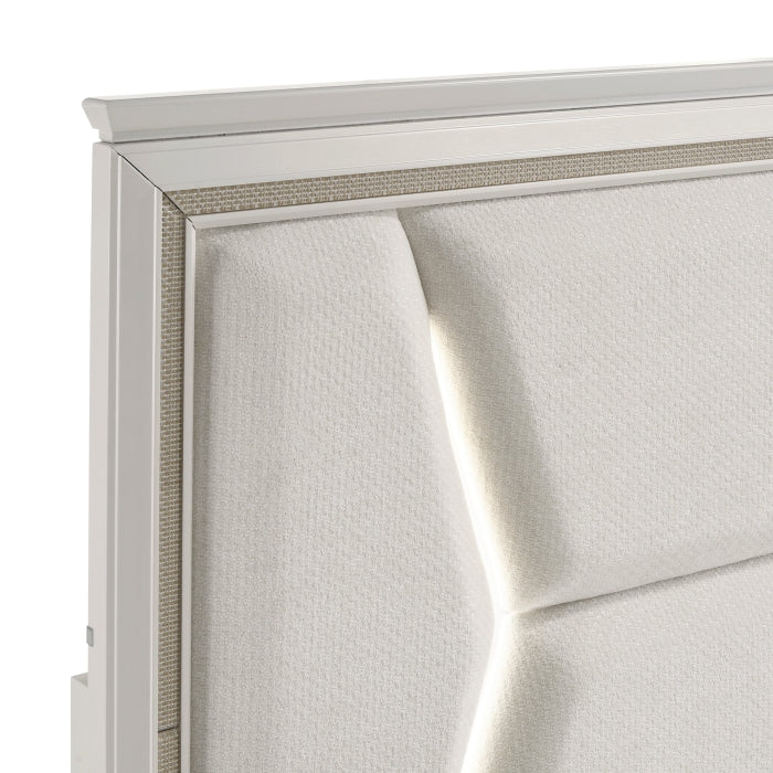 Audra Queen Bed W/LED WHITE/GOLD