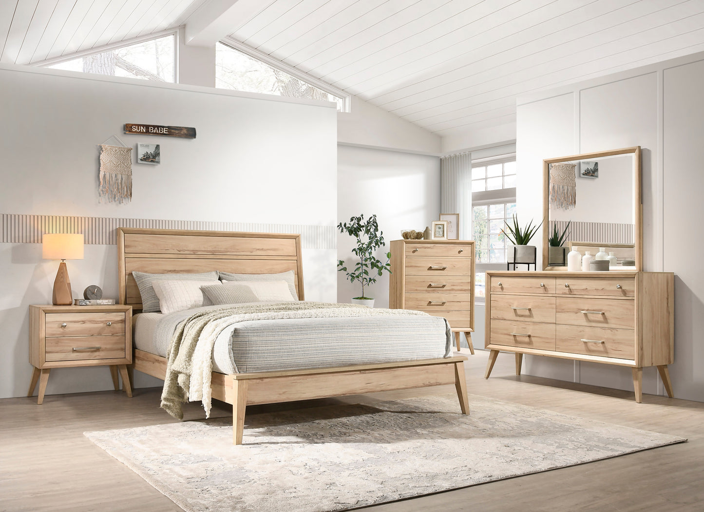 Marrin Queen Bed NATURAL OAK