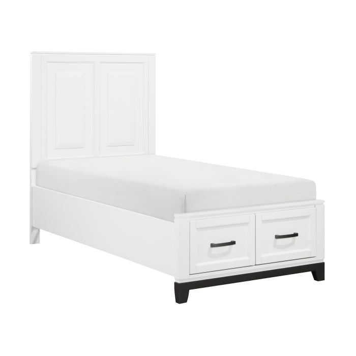 Garretson Twin Storage Platform Bed WHITE