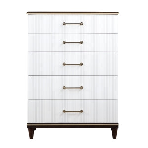 Niles 5 Drawer Chest WHITE/CHERRY