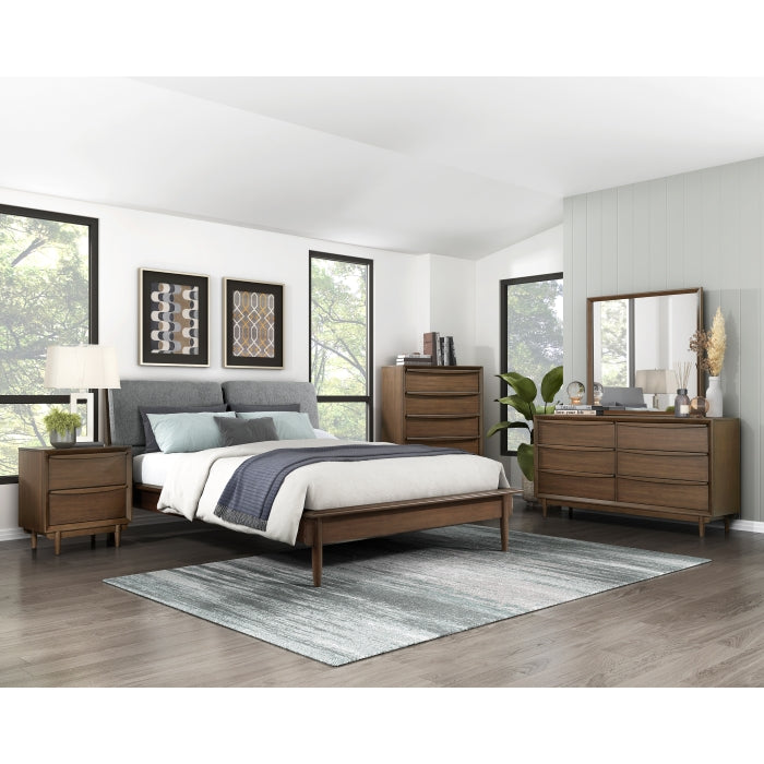 Astrid Queen Platform Bed WALNUT