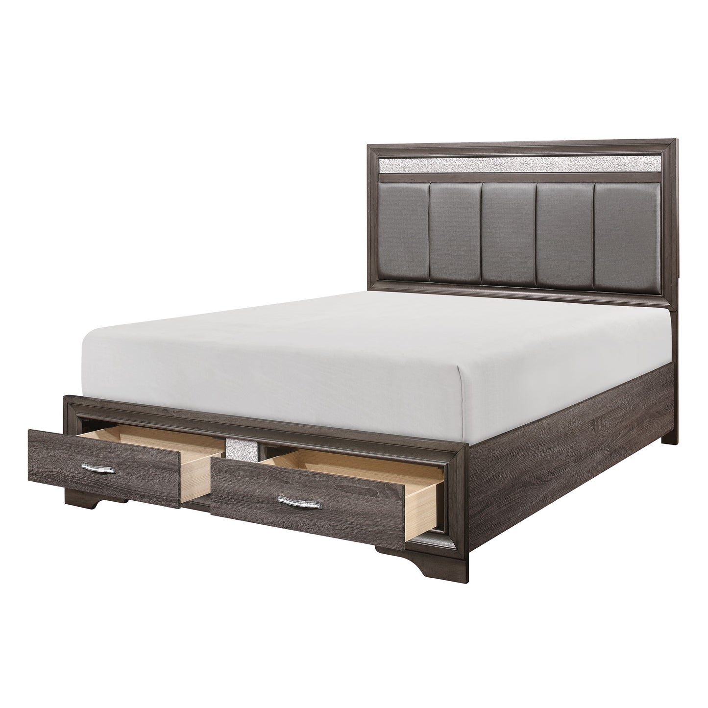 Luster Queen Storage Platform Bed GREY