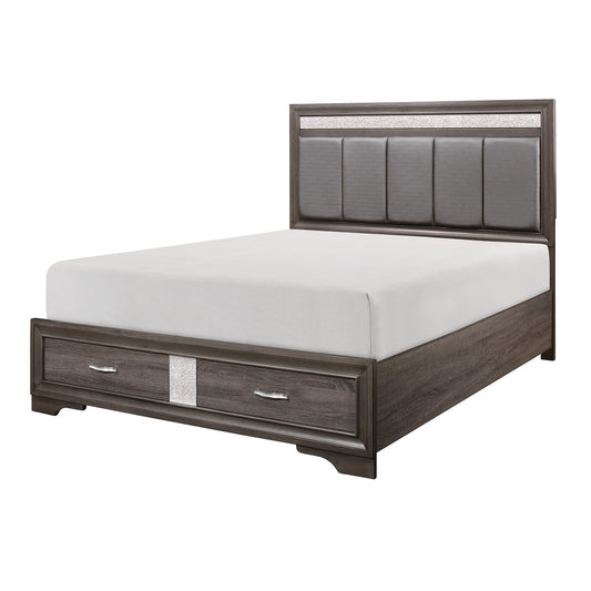 Luster Queen Storage Platform Bed GREY