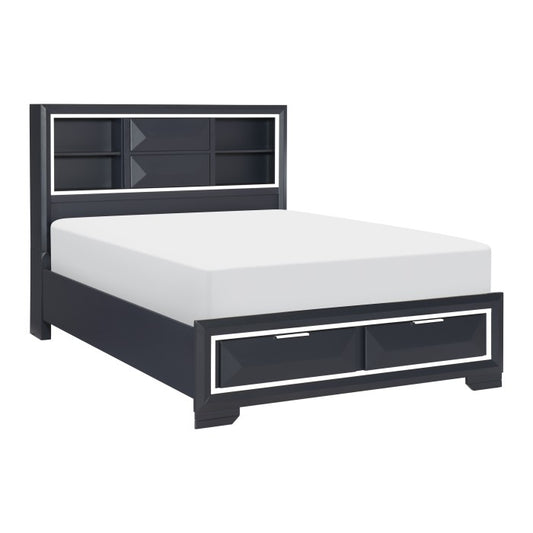 Rosemont Queen Storage Platform Bed MIDNITE BLUE