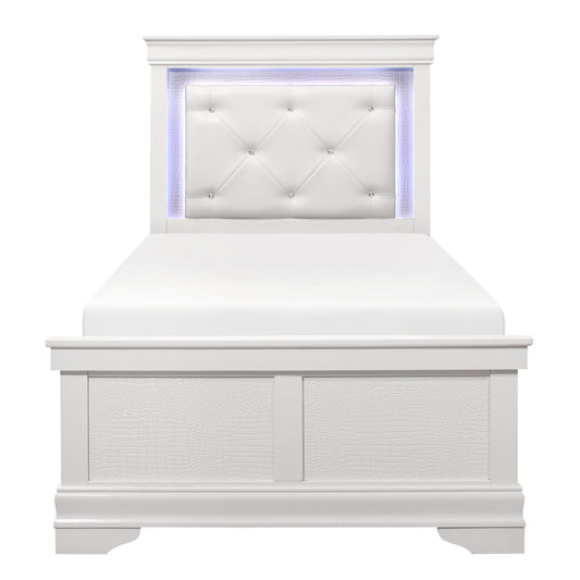 Lana Twin Bed W/LED WHITE