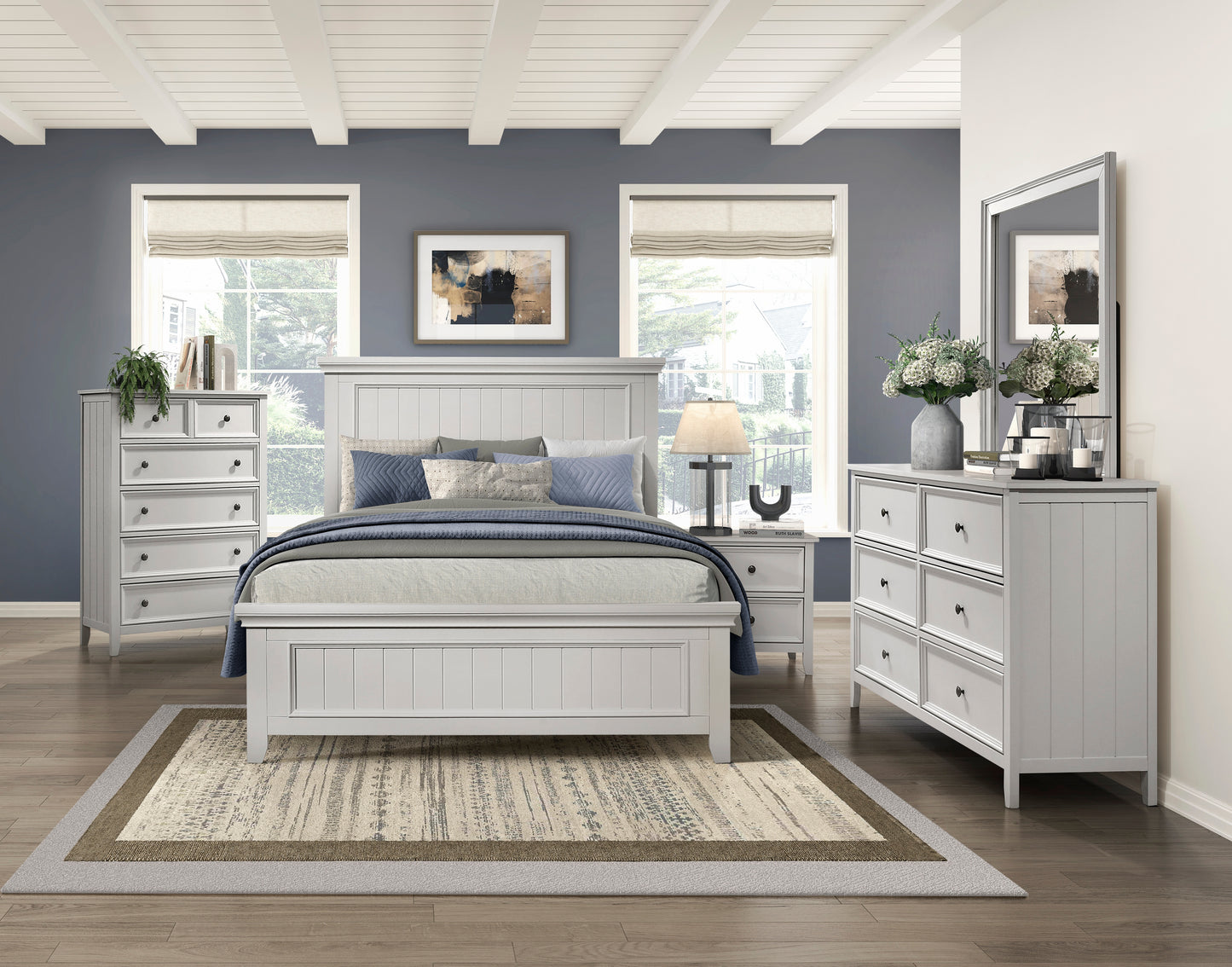 Donahue Queen Bed OFF WHITE