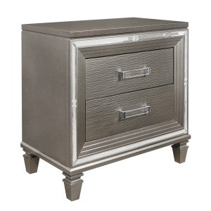 Tamsin Night Stand SILVER GREY METALLIC