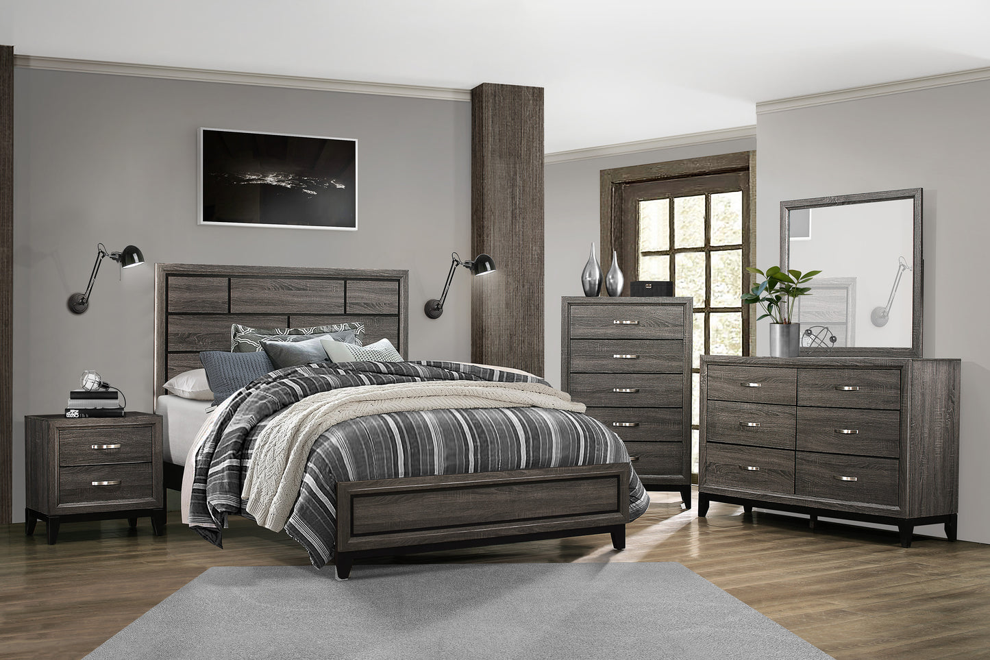 Davi Queen Bed GREY