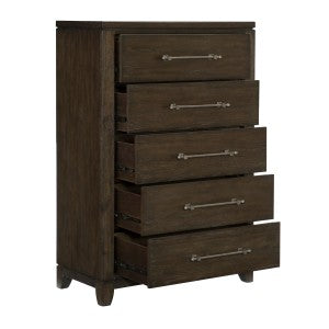 Griggs 5 Drawer Chest DARK BROWN