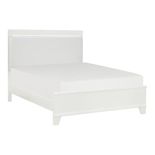Kerren Queen Bed W/LED WHITE