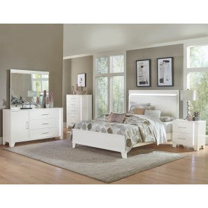 Kerren 5 Drawer Chest W/LED WHITE