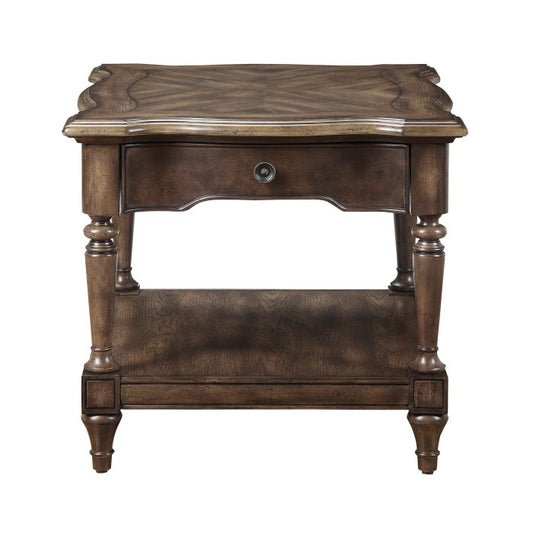 Heath Court End Table BROWN OAK