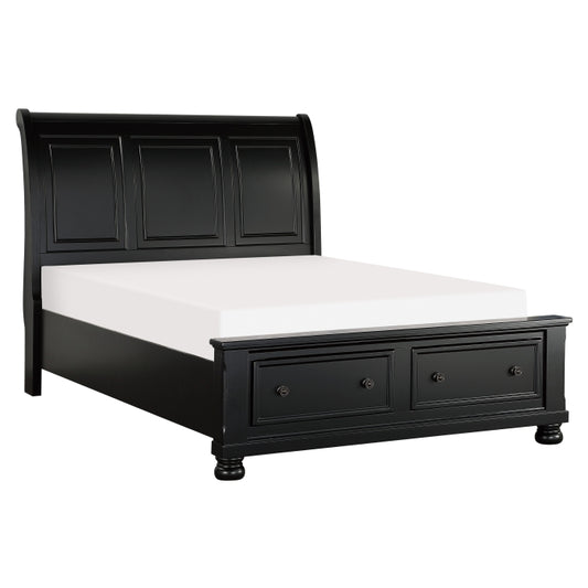 Laurelin Queen Storage Platform Bed BLACK