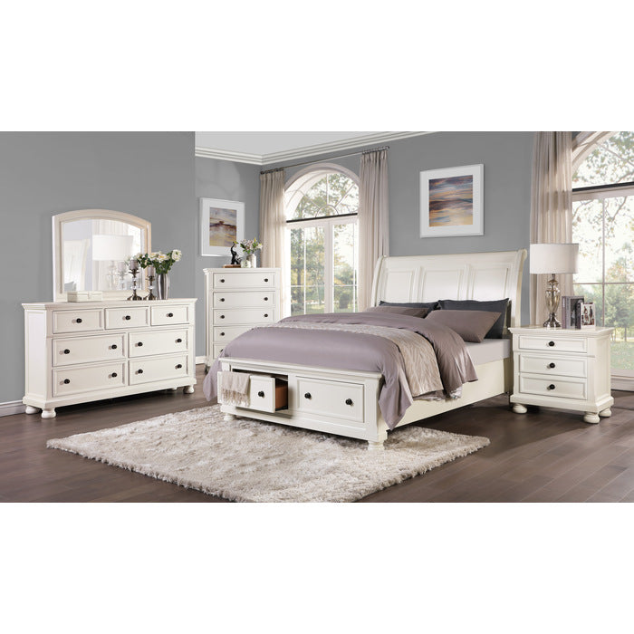 Laurelin Queen Storage Platform Bed WHITE