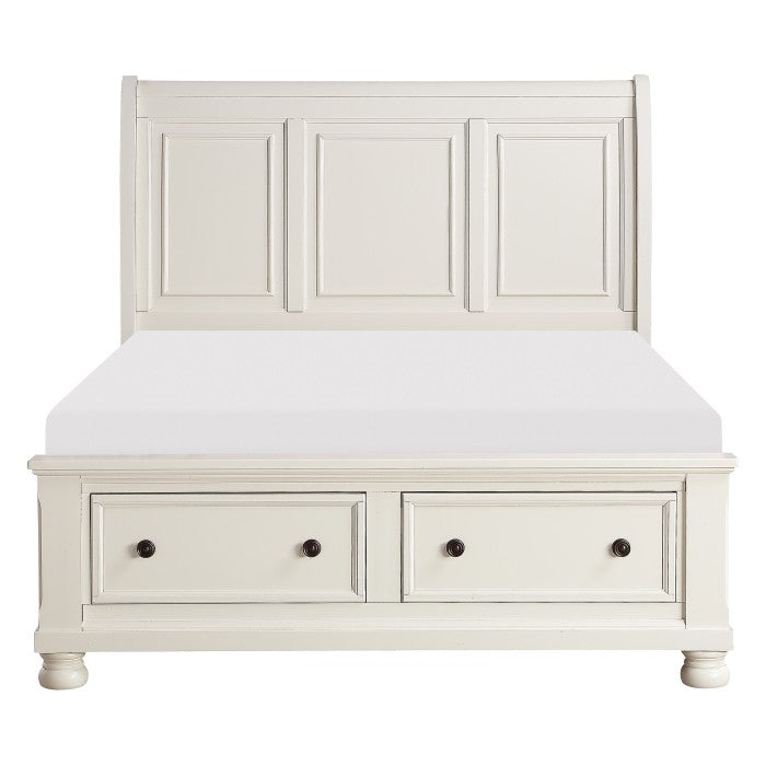 Laurelin Queen Storage Platform Bed WHITE