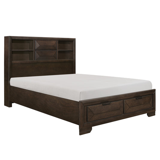 Chesky Queen Storage Platform Bed WARM EXPRESSO