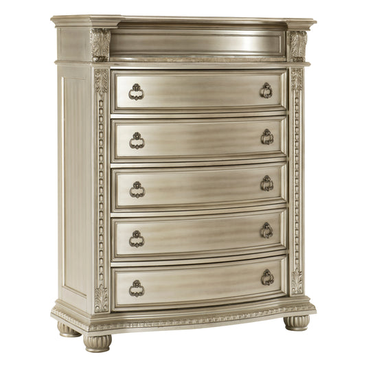Cavalier 5 Drawer Chest SILVER