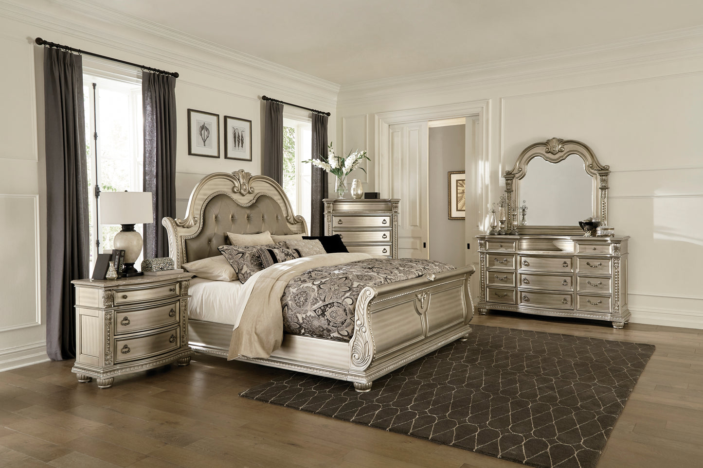 Cavalier 5 Drawer Chest SILVER