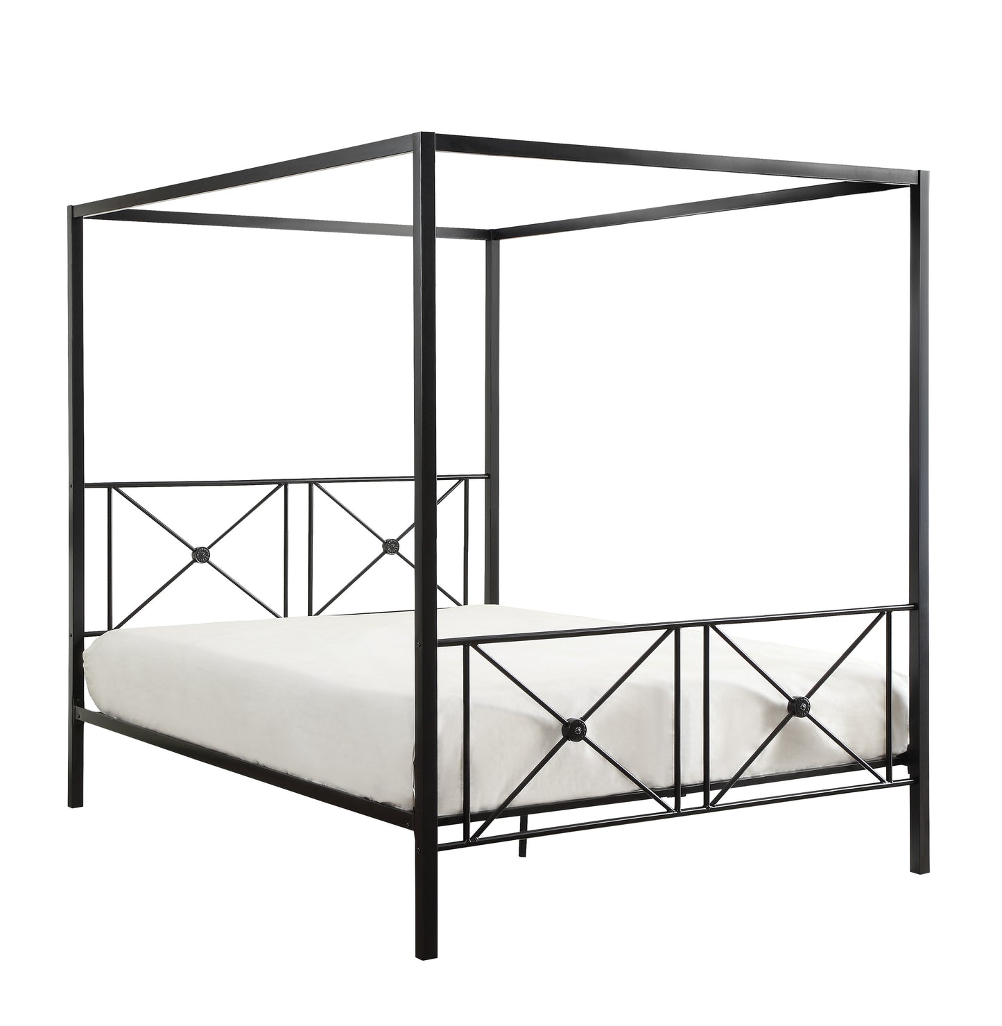 Rapa Queen Platform Canopy Bed BLACK