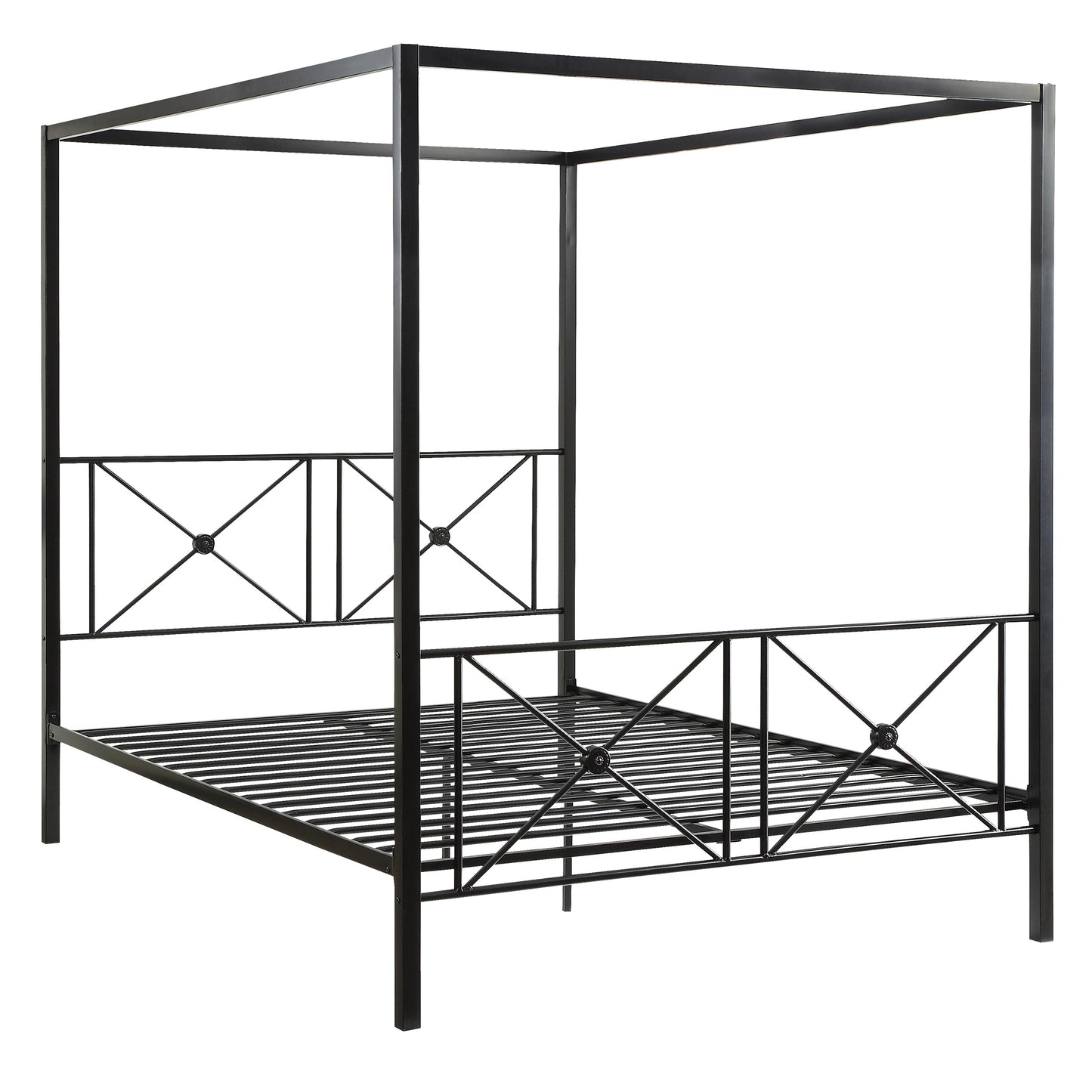 Rapa Queen Platform Canopy Bed BLACK
