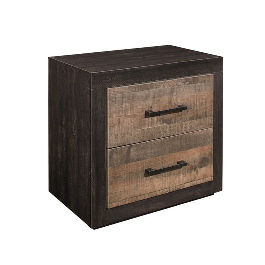 Miter Night Stand RUSTIC MAHOGANY/DARK EBONY