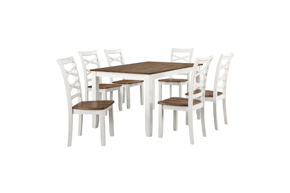 Dobson 7pcs Dinette Set- SOLD IN SET ONLY- CHERRY/WHITE