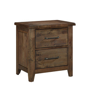 Jerrick Night Stand SOLID WOOD- BURNISHED BROWN