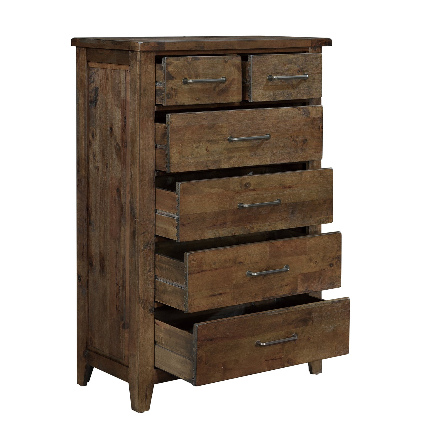 Jerrick 5 Drawer Chest SOLID WOOD - BROWN