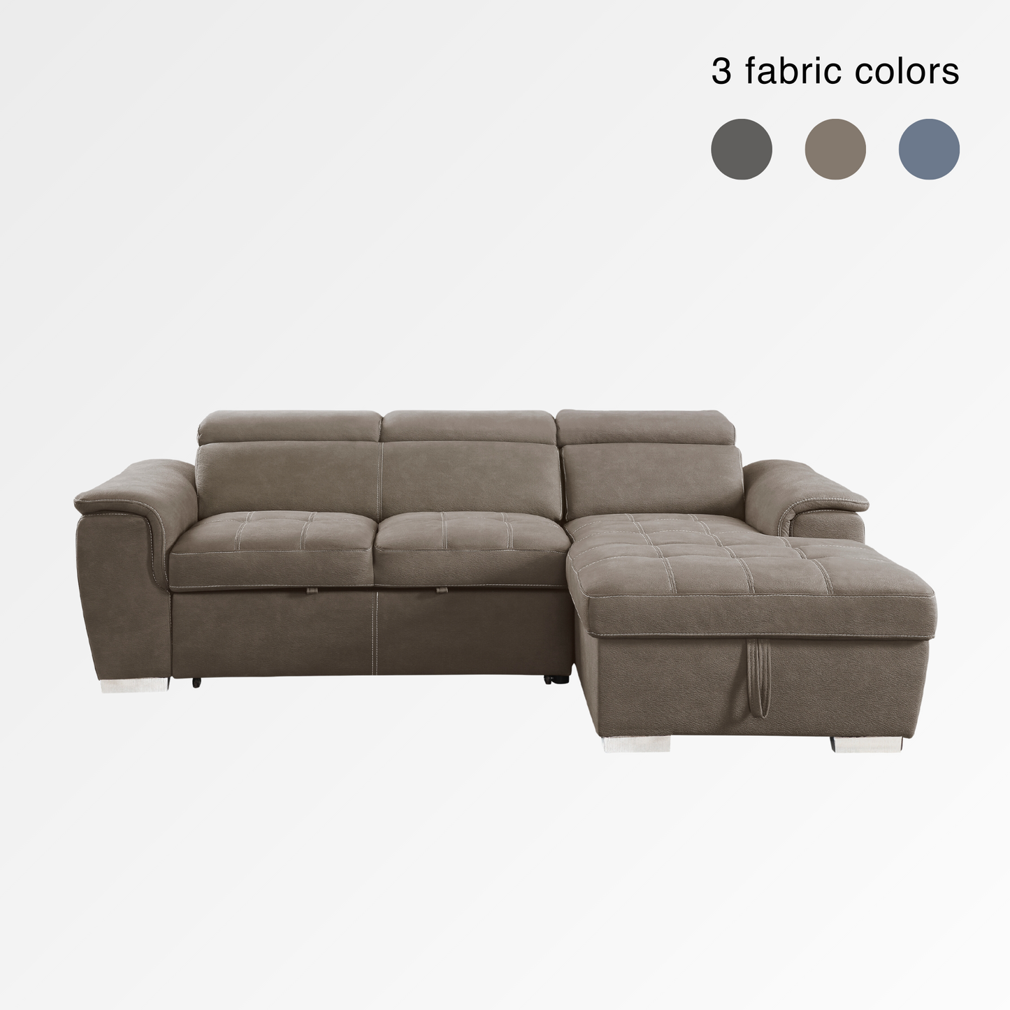 Connor 2-Piece Sleeper Sectional (Taupe)