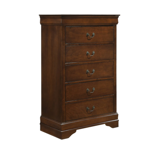 Mayville 5 Drawer Chest BROWN CHERRY