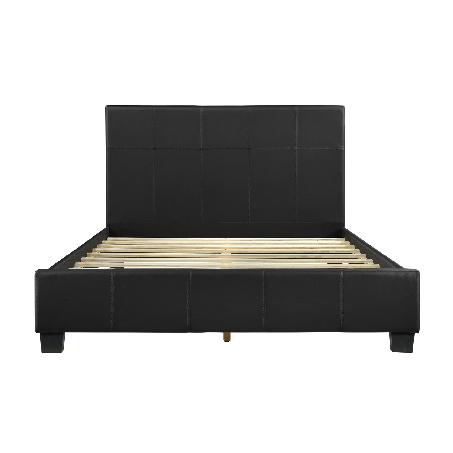 Lorenzi Queen Platform Bed BLACK VINYL