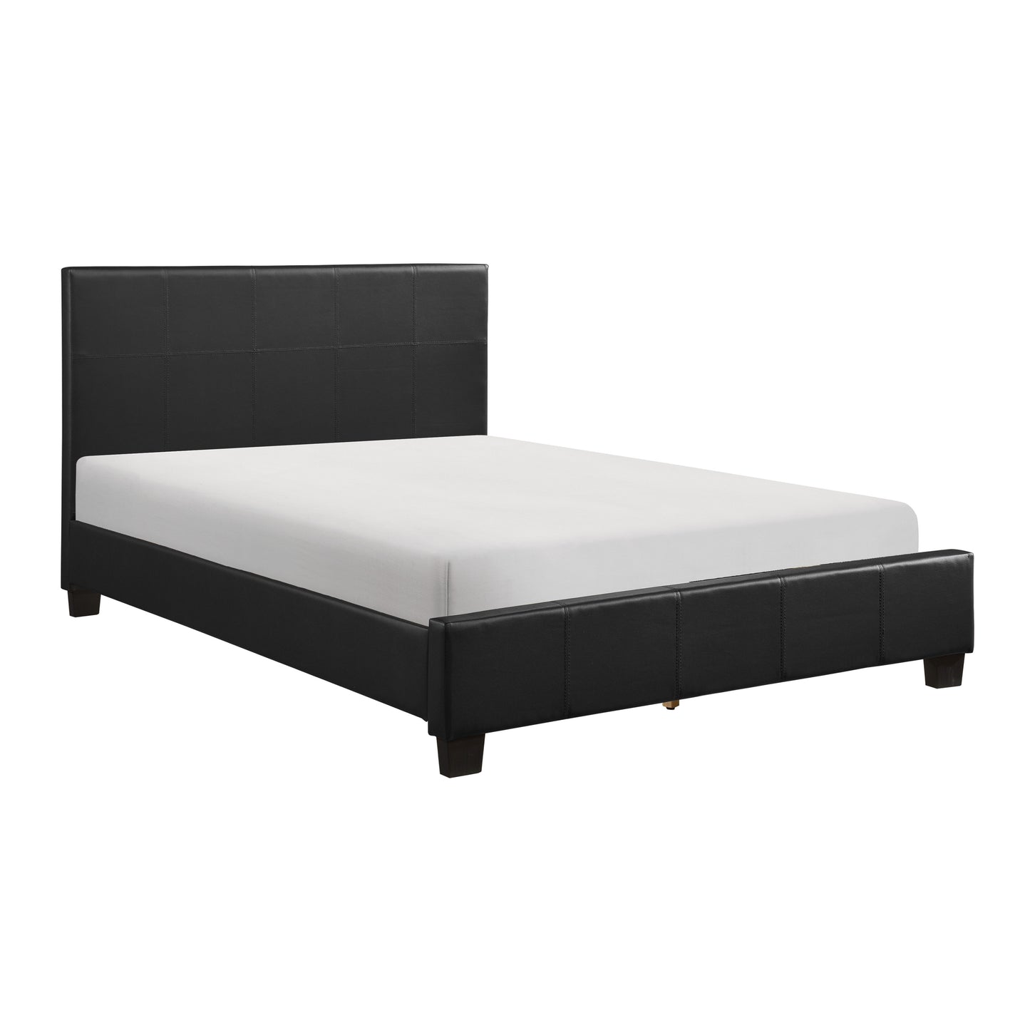 Lorenzi Queen Platform Bed BLACK VINYL
