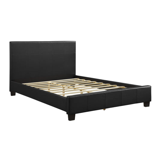Lorenzi Queen Platform Bed BLACK VINYL