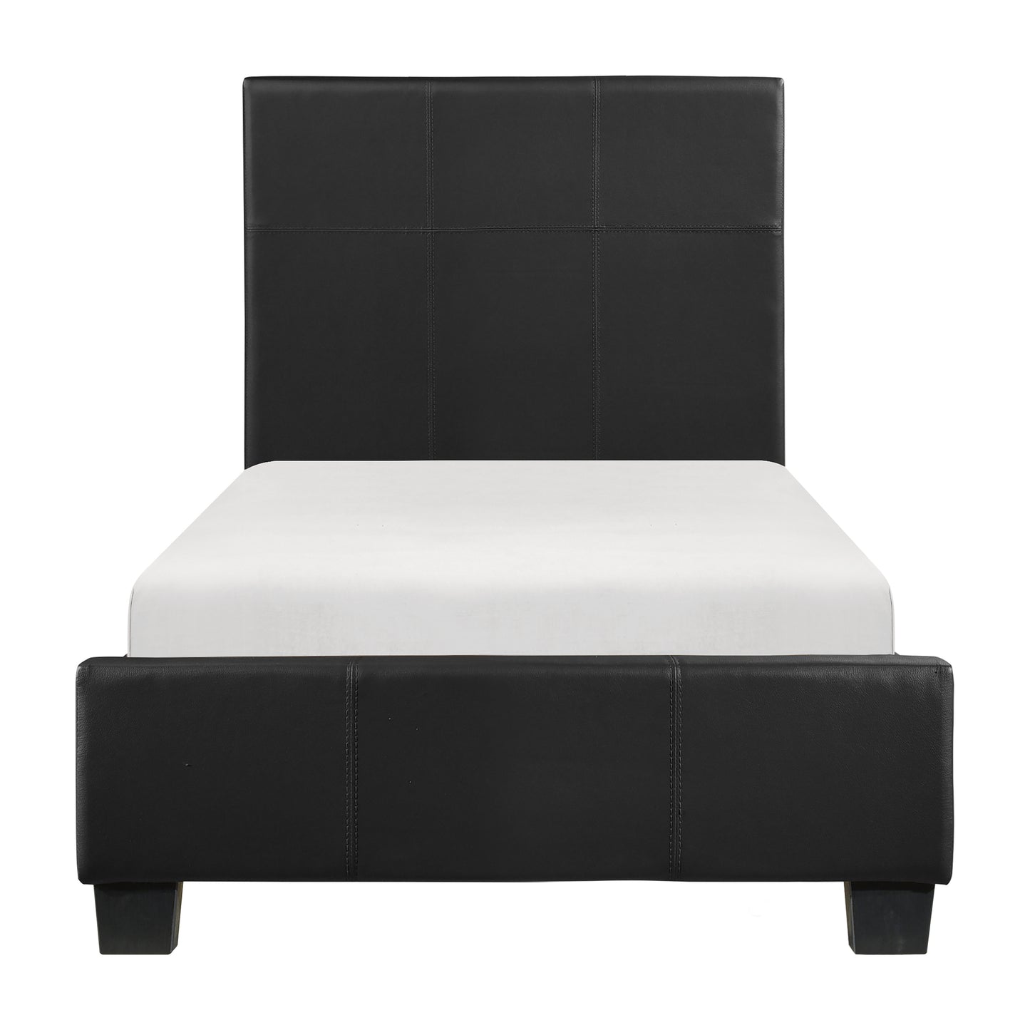 Lorenzi Twin Platform Bed BLACK VINLY