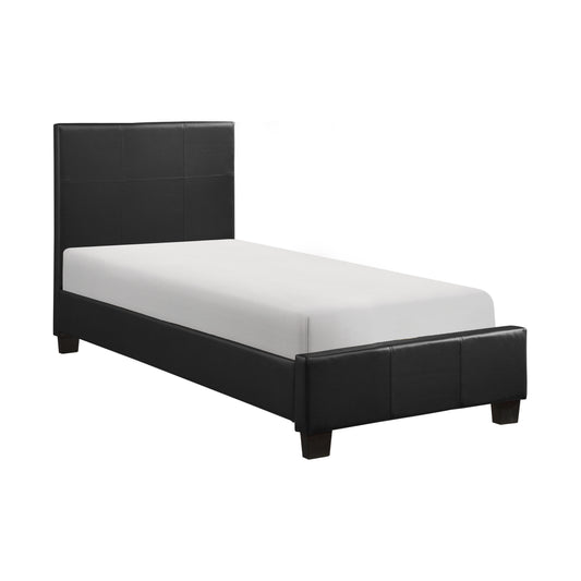 Lorenzi Twin Platform Bed BLACK VINLY