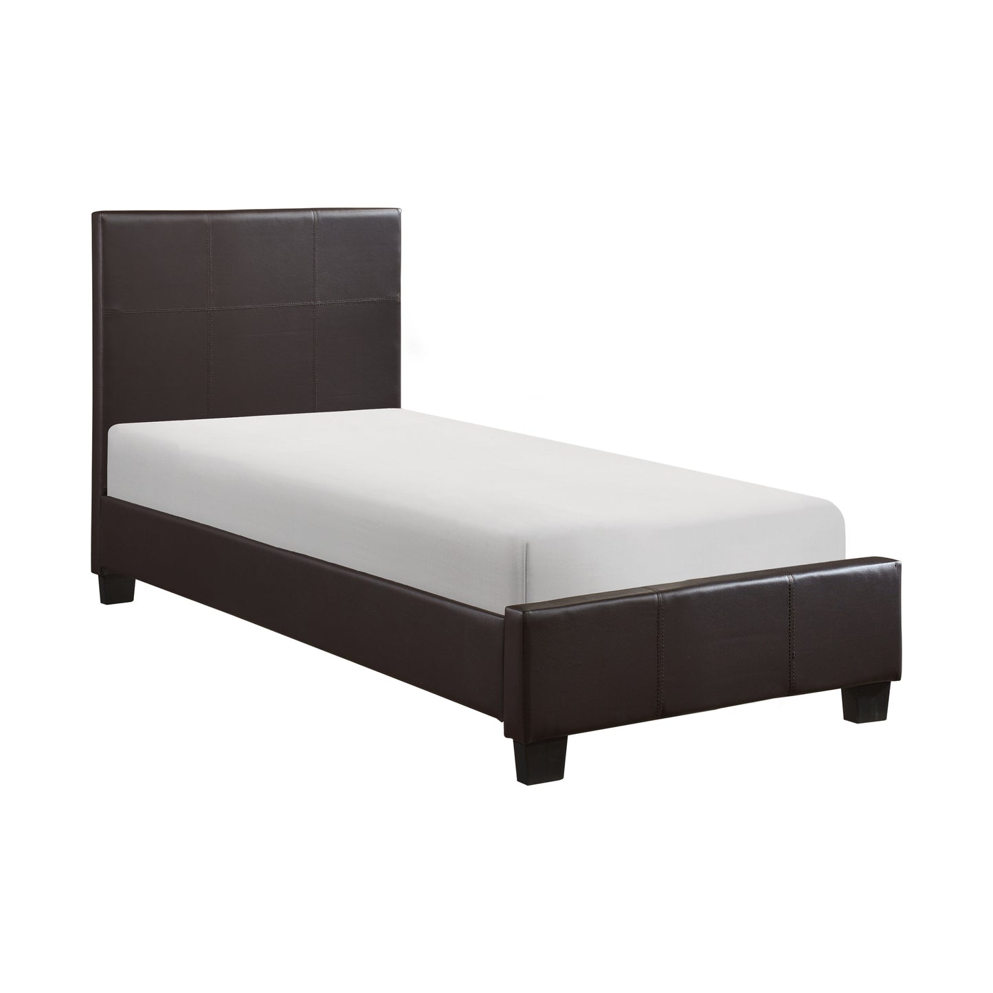 Lorenzi Twin Platform Bed DARK BROWN