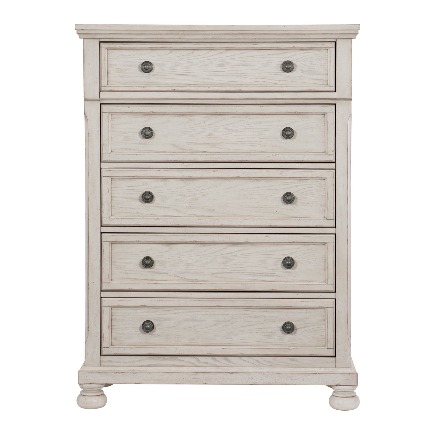 Bethel 5 Drawer Chest WIRE BRUSHED WHITE