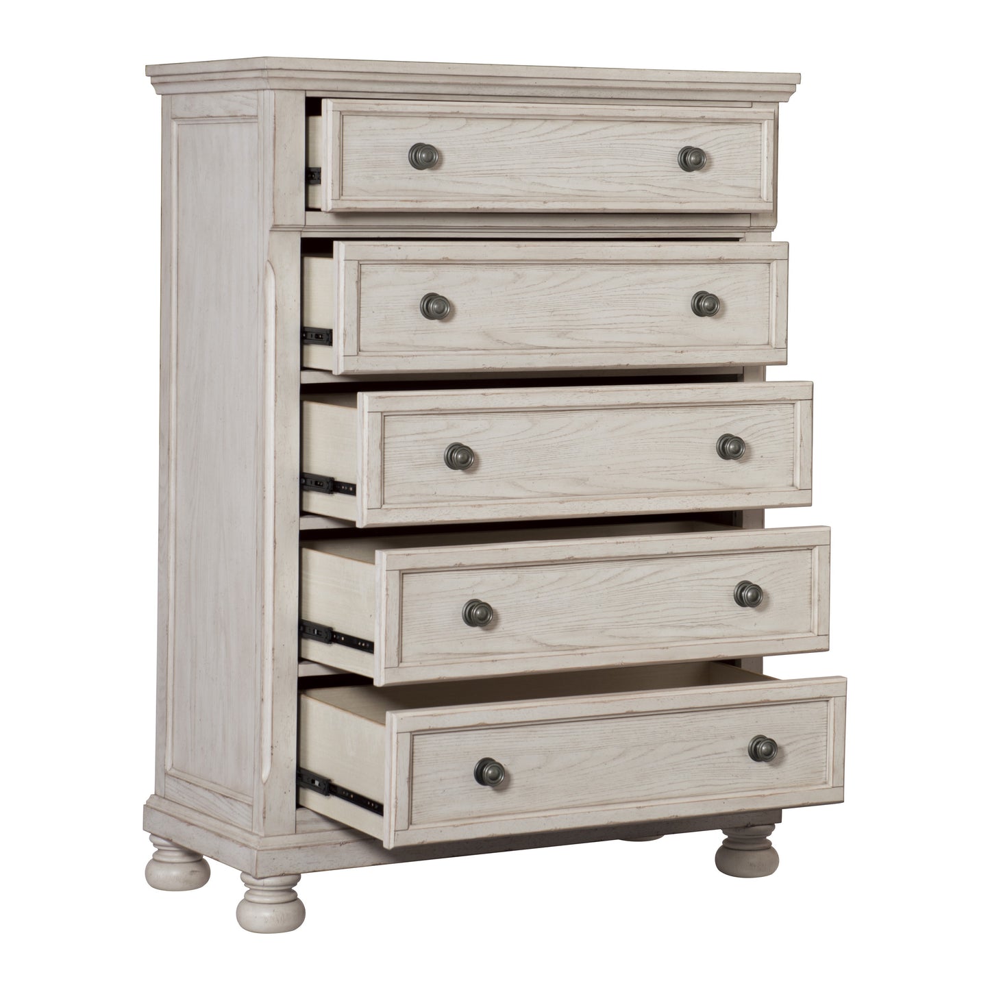 Bethel 5 Drawer Chest WIRE BRUSHED WHITE