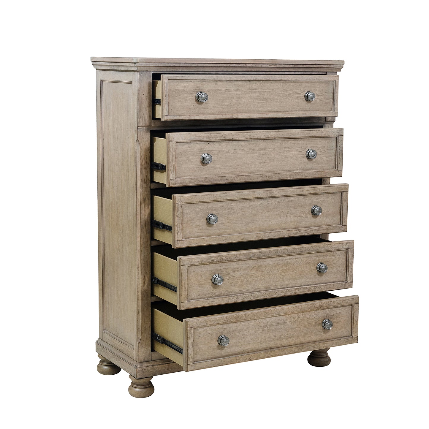 Bethel 5 Drawer Chest WIRE BRUSH GREY