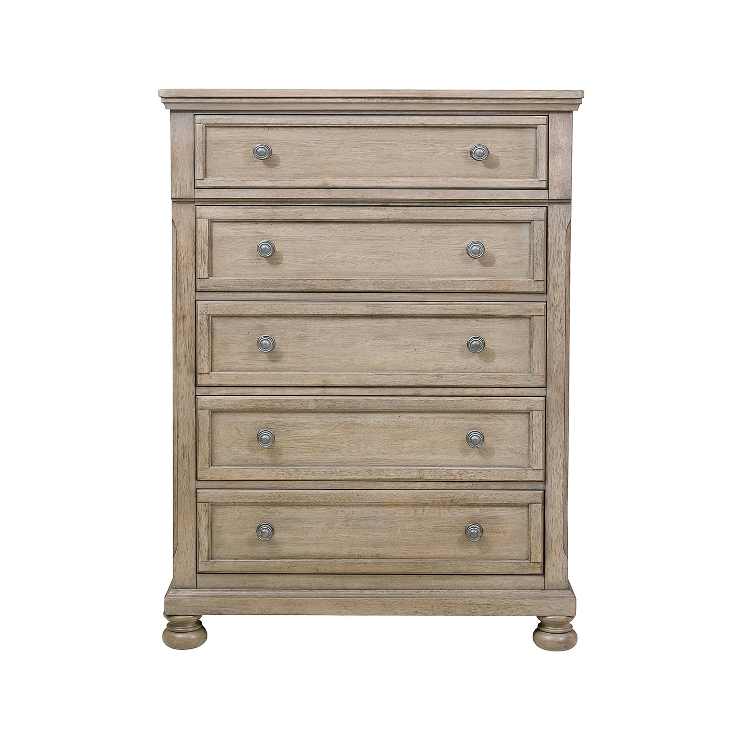 Bethel 5 Drawer Chest WIRE BRUSH GREY