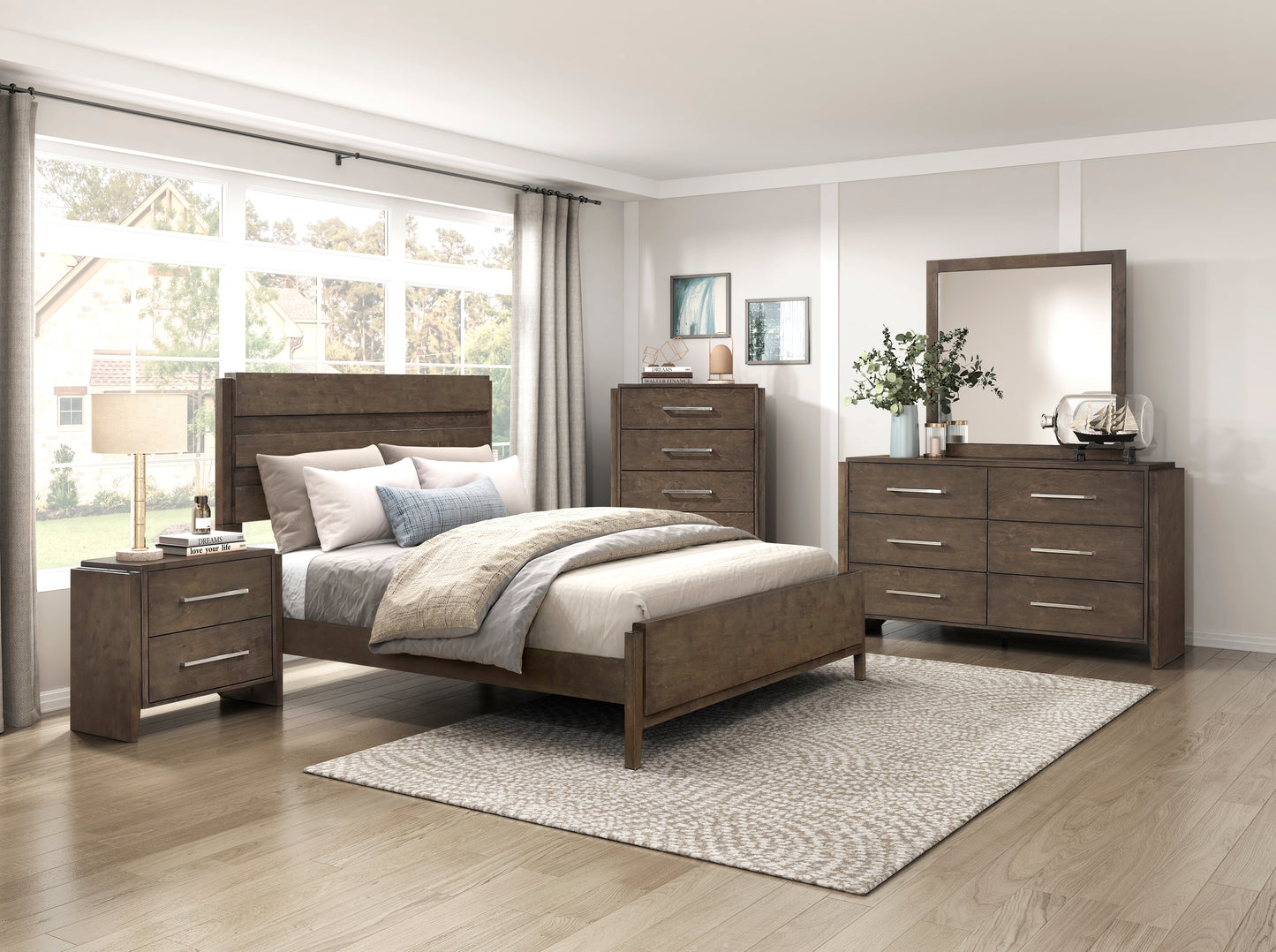 Emmet Queen Bed DARK WALNUT